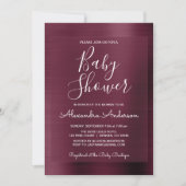 バーガンディ – クランベリーフォイルベビーシャワー招待状 招待状 (正面)