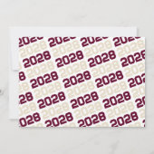 バーガンディ&クリームタン卒業写真招待状 招待状 (裏面)