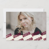 バーガンディ&クリーム卒業2フォト招待状 招待状 (裏面)