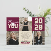 バーガンディ&クリーム3写真卒業 招待状 (スタンド正面)