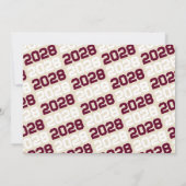 バーガンディ&クリーム3写真卒業 招待状 (裏面)