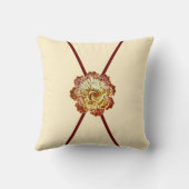 バーガンディ&クリーム(プライマリ)エレガンスロゼット クッション (裏面)