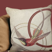 バーガンディ&クリー芸術的ム抽象芸術ハミングバード クッション