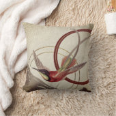 バーガンディ&クリー芸術的ム抽象芸術ハミングバード クッション (ブランケット)