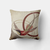 バーガンディ&クリー芸術的ム抽象芸術ハミングバード クッション (裏面)