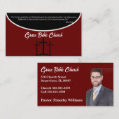 バーガンディ・クロス牧師またはディーコン教会 名刺 (正面/裏面)