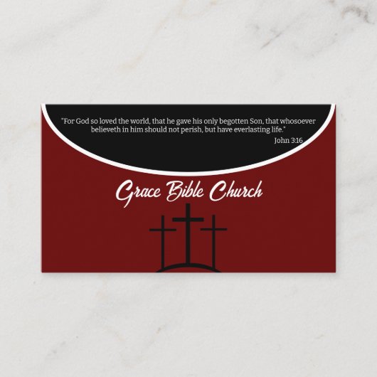 バーガンディ・クロス牧師またはディーコン教会 名刺 (正面)