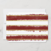 バーガンディ グリッター クリスマス パーティー 招待状 (裏面)