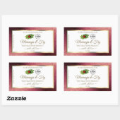 バーガンディ グリッター ホワイト プロダクト ラベル ハート型ロゴ (シート)