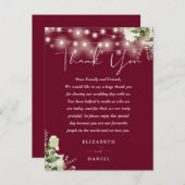 バーガンディ・グリーン結婚リー座席表 ポストカード (正面/裏面)