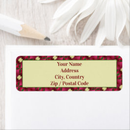 バーガンディ・グリーン・クリームとピンク ラベル