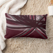 バーガンディ&グレーエレガントリボン腰枕 ランバークッション (ブランケット)