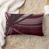 バーガンディ&グレースタイリッシュ抽象芸術リボン ランバークッション (ブランケット)