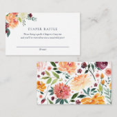 バーガンディ&コーラルフローラおむつラッフルインサートカード エンクロージャーカード (正面/裏面)