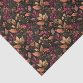 バーガンディ ゴールド ブラック 水彩 ボタニカル フラワーズ 薄葉紙 (詳細)