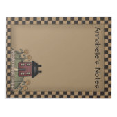 バーガンディ・サルトボックス&ひまわりパーソナライズされたノート ノートパッド (正面)