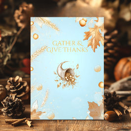 バーガンディ・サンクスギビング　コルヌコピア & コッパー 招待状