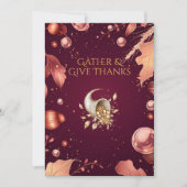 バーガンディ・サンクスギビング　コルヌコピア & コッパー 招待状 (正面)