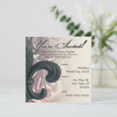 バーガンディ/サンド "アイアン フルール ド リス" スクエア 招待状 (スタンド正面)