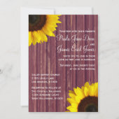 バーガンディ&サンフラワー結婚式招待状 招待状 (正面)