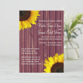 バーガンディ&サンフラワー結婚式招待状 招待状 (スタンド正面)