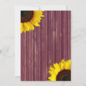 バーガンディ&サンフラワー結婚式招待状 招待状 (裏面)