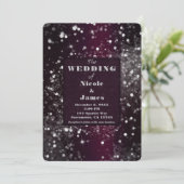 バーガンディ&シルバーきらめくライツグラム結婚ズ 招待状 (スタンド正面)