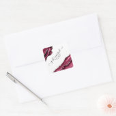 バーガンディ&シルバーアゲート縁どたった今結婚しました スクエアシール (封筒)