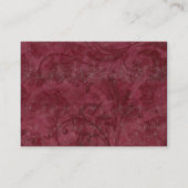 バーガンディ・シルバーマスカレードボール結婚のウェブサイト エンクロージャーカード (裏面)