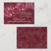 バーガンディ・シルバーマスカレードボール結婚のウェブサイト エンクロージャーカード (正面/裏面)