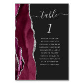 バーガンディ・シルバー結婚・アゲイト・ダーク テーブルナンバー (正面)