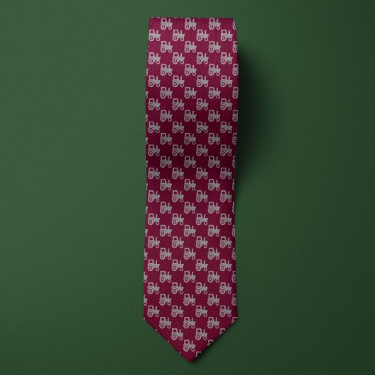 バーガンディ&シルバー農家トラクター ネクタイ