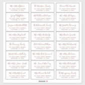 バーガンディ スクリプト 結婚式 ゲスト 住所ラベル シール (シート)