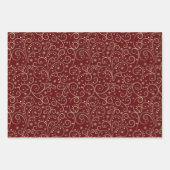 バーガンディ スクロール ラッピングペーパーシート (正面3)