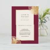 バーガンディ·スモール·結婚サイズの愛は忍耐強い セーブザデート (スタンド正面)