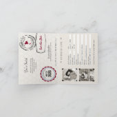 バーガンディ タイランド ウェディング パスポート セーブ・ザ・デート 招待状 (内部)