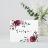 バーガンディ&ダスティバラピンクフローラマ結婚ルーンズ サンキューカード (スタンド正面)