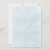 バーガンディ ダスティーブルー フラワーリング グリッター ウェディング 招待状 (裏面)