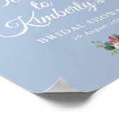 バーガンディ ダスティーブルー ブライダルシャワー ウェルカムサイン ポスター (角)