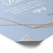 バーガンディ ダスティーブルー ブライダルシャワー ミモザバー サイン (角)