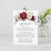 バーガンディ チャペル アイボリー モーブ 結婚式 詳細 エンクロージャーカード (スタンド正面)