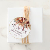 バーガンディ テラコッタ ゴールド フローラル パンパス グラス サンクス フェイバータグ (インサイチュ)