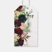 バーガンディ、ネイビーフローラクラフト – サンキューギフトラベル ギフトタグ (裏面)