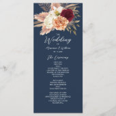 バーガンディ+ネイビーブルーの結婚式 プログラム (正面)