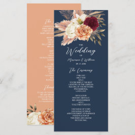 バーガンディ+ネイビーブルーの結婚式 プログラム