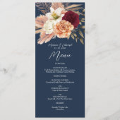 バーガンディ+ネイビーブルーの結婚式 メニュー (正面)