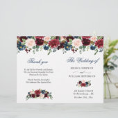 バーガンディ ネイビーブルー ブラッシュ ウェディング セレモニー プログラム (スタンド正面)