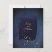 バーガンディ ネイビー ウェディング サンキューカード (裏面)