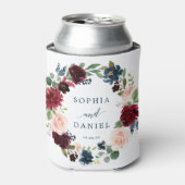 バーガンディ ネイビー ウェディング フェイバー 缶クーラー (缶正面)