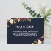 バーガンディ ネイビー フラワーフォール 受付の詳細 エンクロージャーカード (スタンド正面)